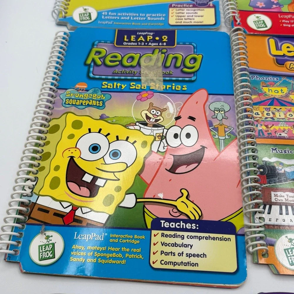 LeapFrog LeapPad Books &‎ Cartridges Lot Phonics Reading LeapStart Bundle